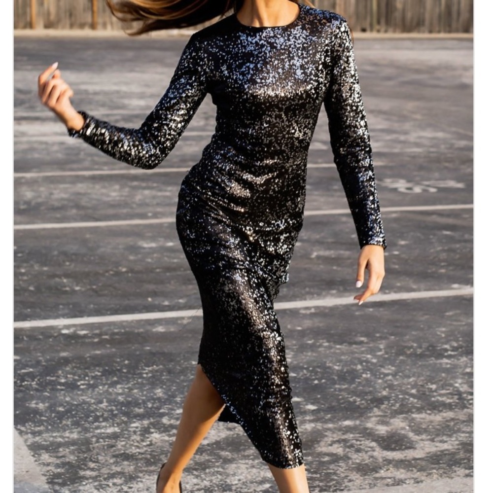 NWT Black Sequin Dress